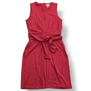 Banana Republic Issa London Sleeveless Wrap Tie Dress Sz 2 Red Cotton Lyocell